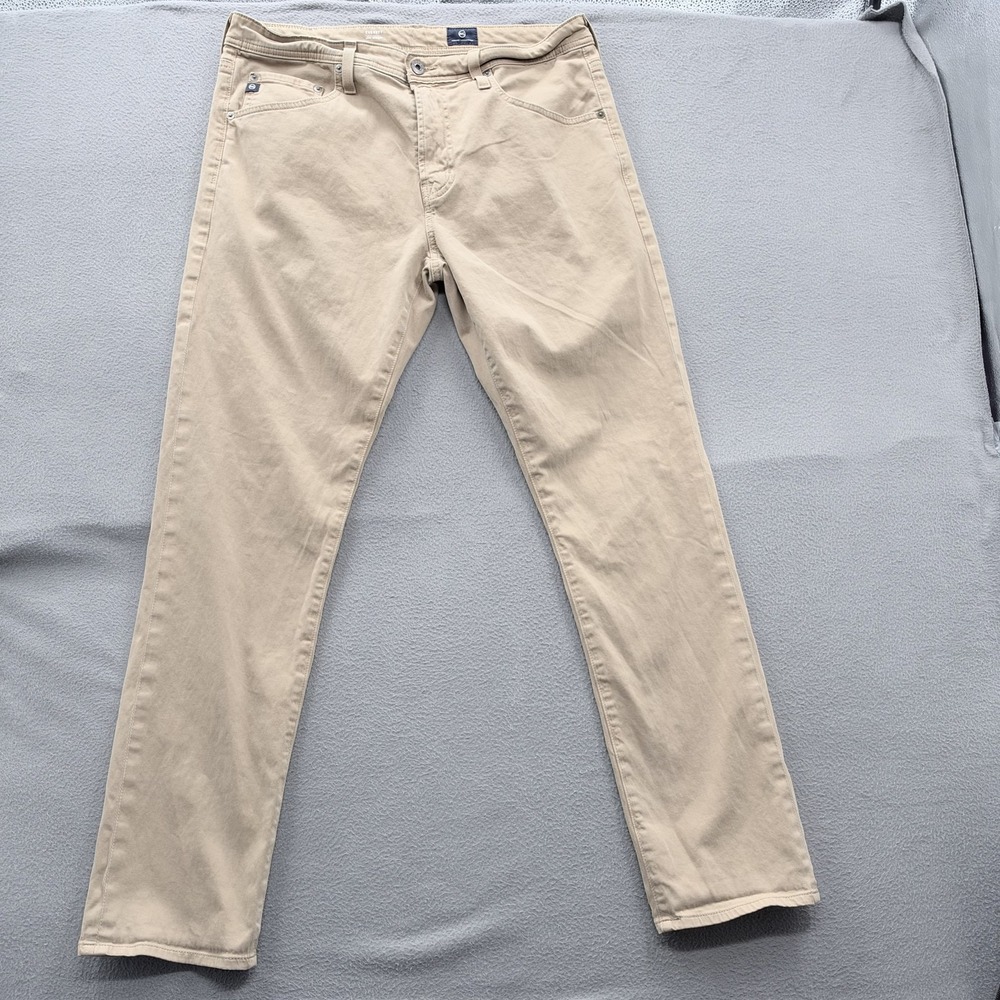 AG Adriano Goldschmied Everett Jeans Mens 34x32 (Fit 34/31) Beige Slim Straight